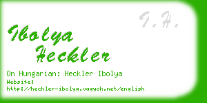 ibolya heckler business card